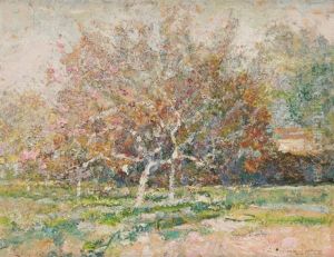 Arbres En Fleurs Dans Le Verger by Victor Charreton