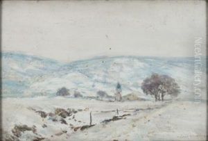 Paysage De Campagne Sous La Neige by Victor Charreton