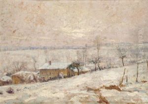 Paysage D'auvergne Sous La Neige by Victor Charreton