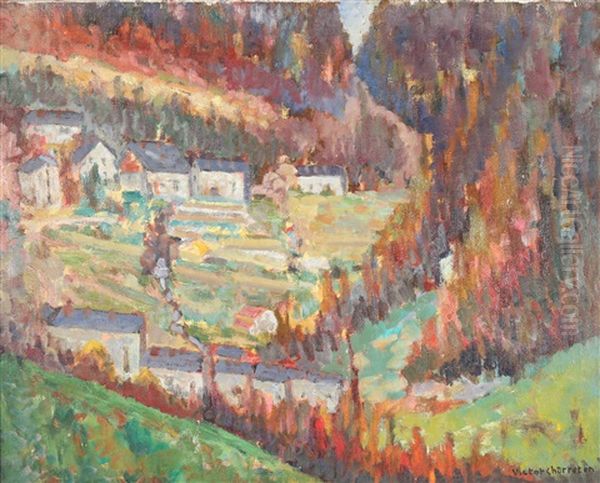 Village In A Fall Landscape - view 1