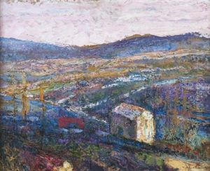 Vue D'une Valle D'auvergne Depuis La Propriete De La Famille Charreton by Victor Charreton