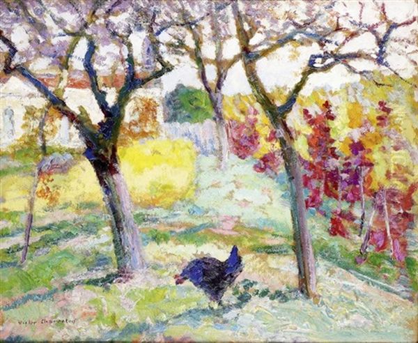 Auvergne, Le Jardin En Automne, Derriere L'eglise - view 1