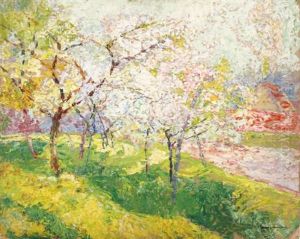 Verger En Fleurs Au Printemps Verger En Fleurs Au Printemps