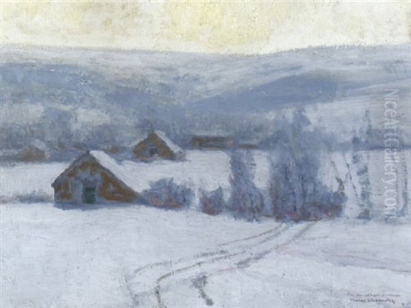 Winterlandschaft Mit Spuren Im Schnee - view 1