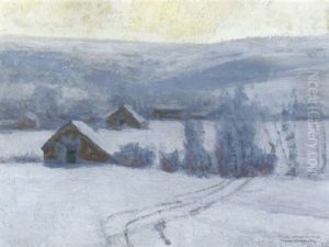 Winterlandschaft Mit Spuren Im Schnee by Victor Charreton