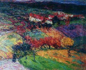 Paysanne Sur Le Chemin Pres Du Village by Victor Charreton
