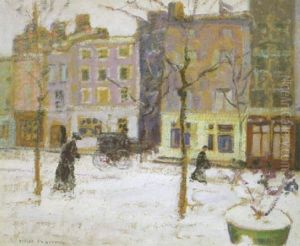 Rue De Paris Animee Sous La Neige