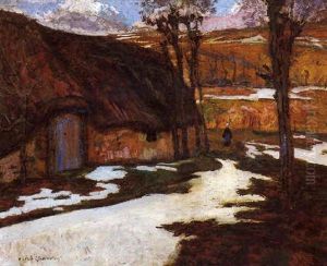 Paysanne Devant La Chaumiere by Victor Charreton