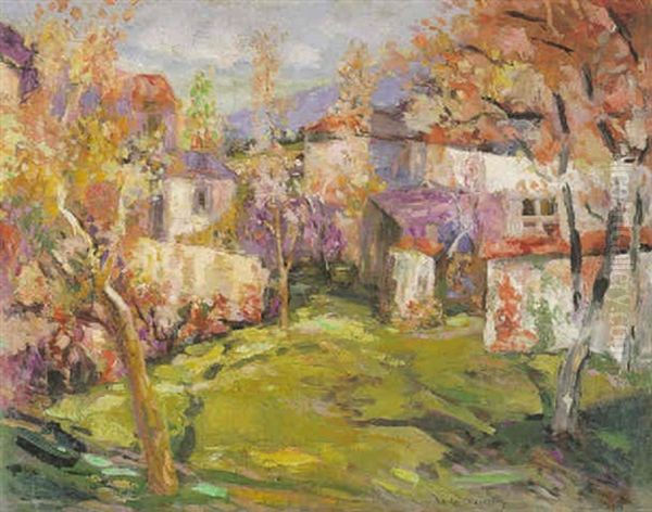 Hameau Dans Un Paysage,au Printemps - view 1