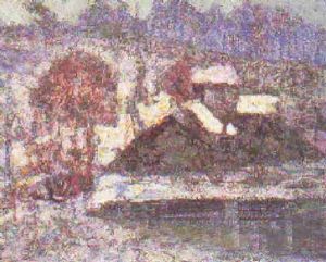 Maisons Sous La Neige En Auvergne by Victor Charreton
