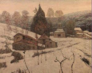 Paysage De Neige, Jassat by Victor Charreton