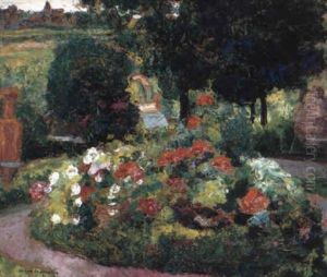 Massif Fleuri Aux Amphores by Victor Charreton