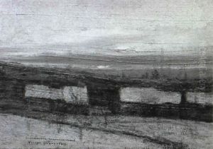 Soleil Couchant Au Paysage De Neige by Victor Charreton