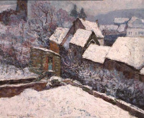Paysage De Murol Sous La Neige - view 1