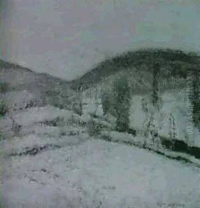 Paysage De Neige En Auvergne