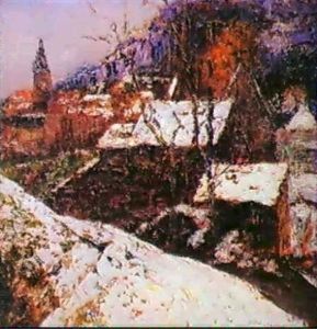 La Village Sous La Neige by Victor Charreton