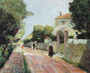Rue De Village Ensoleillee by Victor Charreton