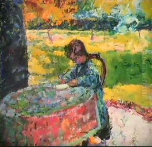 Fillette Dans Un Jardin by Victor Charreton