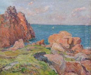 Bord De Mer En Bretagne by Henrik Georges Charrier