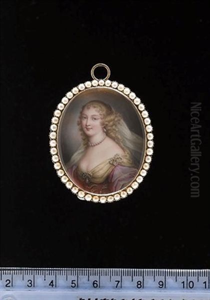 A Lady Wearing Pink Dress With Voluminous Sleeves And Gold Kerchief - view 1