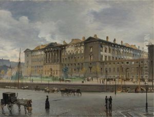 Christiansborg Palace After The Fire by Carl Christian Andersen