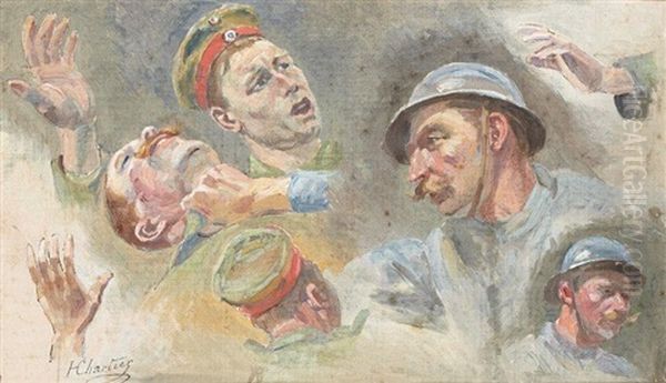 Etudes De Visages De Soldats (study) - view 1