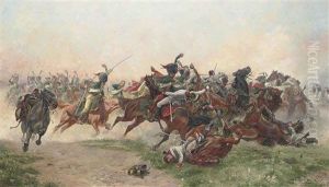 Battle Of Wagram by Henri Georges Jacques Chartier