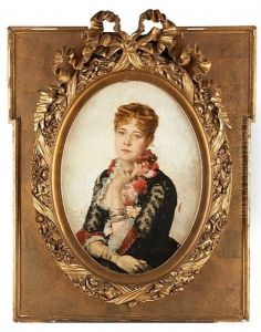 Jeune Femme A La Robe Fleurie