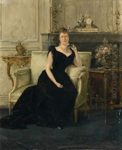 Portrait D"hortense De L"espine, Princesse De Croy Dulmen, Dans Son Appartement De L"avenue Foch