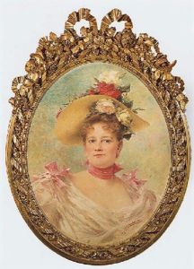Portrait De Femme Au Chapeau Fleuri