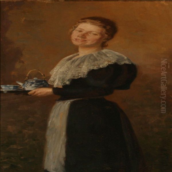 A Lady With A Tea Tray - view 1
