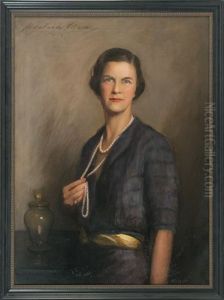 Portrait Of A Lady With Pearls by Adelaide Cole Chase