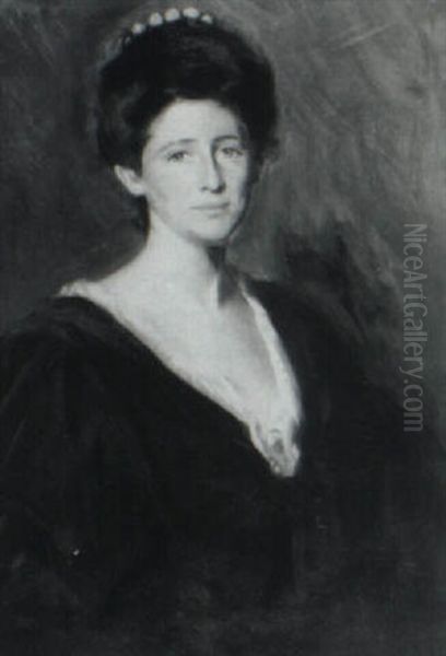 Woman In A Green Velvet Dress - view 1