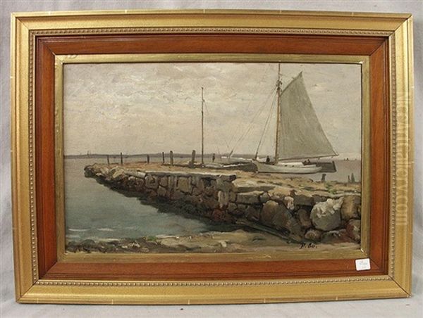 Coastal View With Dock And Sailboat - view 1