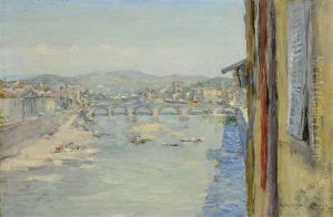 The Arno Florence (ponte Alle Grazie) by William Merritt Chase