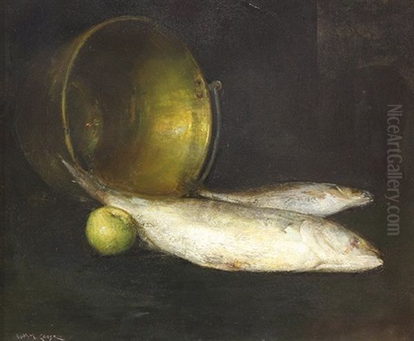 Still Life With Fish, Apple, And Bowl - view 1