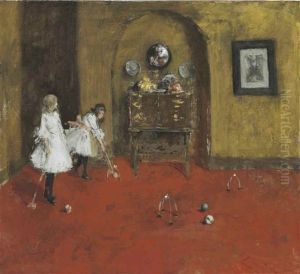 The Croquet Game by William Merritt Chase