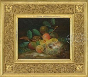 Still Life Of Fruit And Bird's Nest by William Merritt Chase
