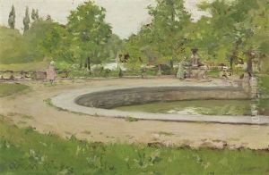A Water Fountain In Prospect Park by William Merritt Chase