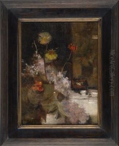 Still Life Of Daisies And Liliacs