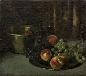 Still Life With Peaches And Grapes by William Merritt Chase