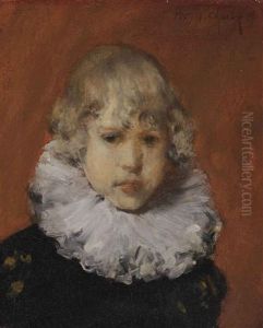 Young Boy With White Ruffled Collar