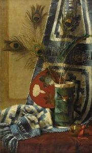 Still Life With Peacock Feathers by William Merritt Chase