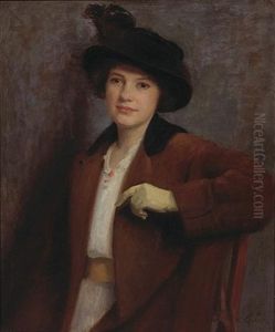 A Portrait Of A Young Woman With A Black Hat by William Merritt Chase