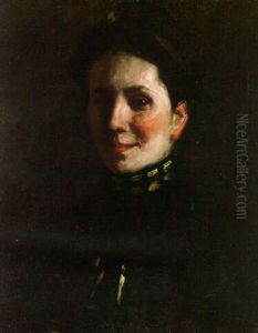 Portrait Of Mrs. Goldberg by William Merritt Chase