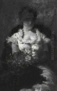 Portrait Of A Woman Holding A Bouquet