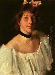 Portrait Of A Lady In A White Dress (miss Edith Newbold)