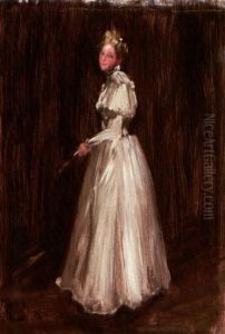 Sketch Of A Woman Holding A Fan