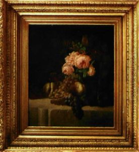 Roses Et Raisins Sur Un Entablement by Henri-Jean-Saint-Ange Chasselat