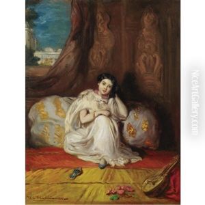Jeune Fille Mauresque, Assise Dans Un Riche Interieur - Almee